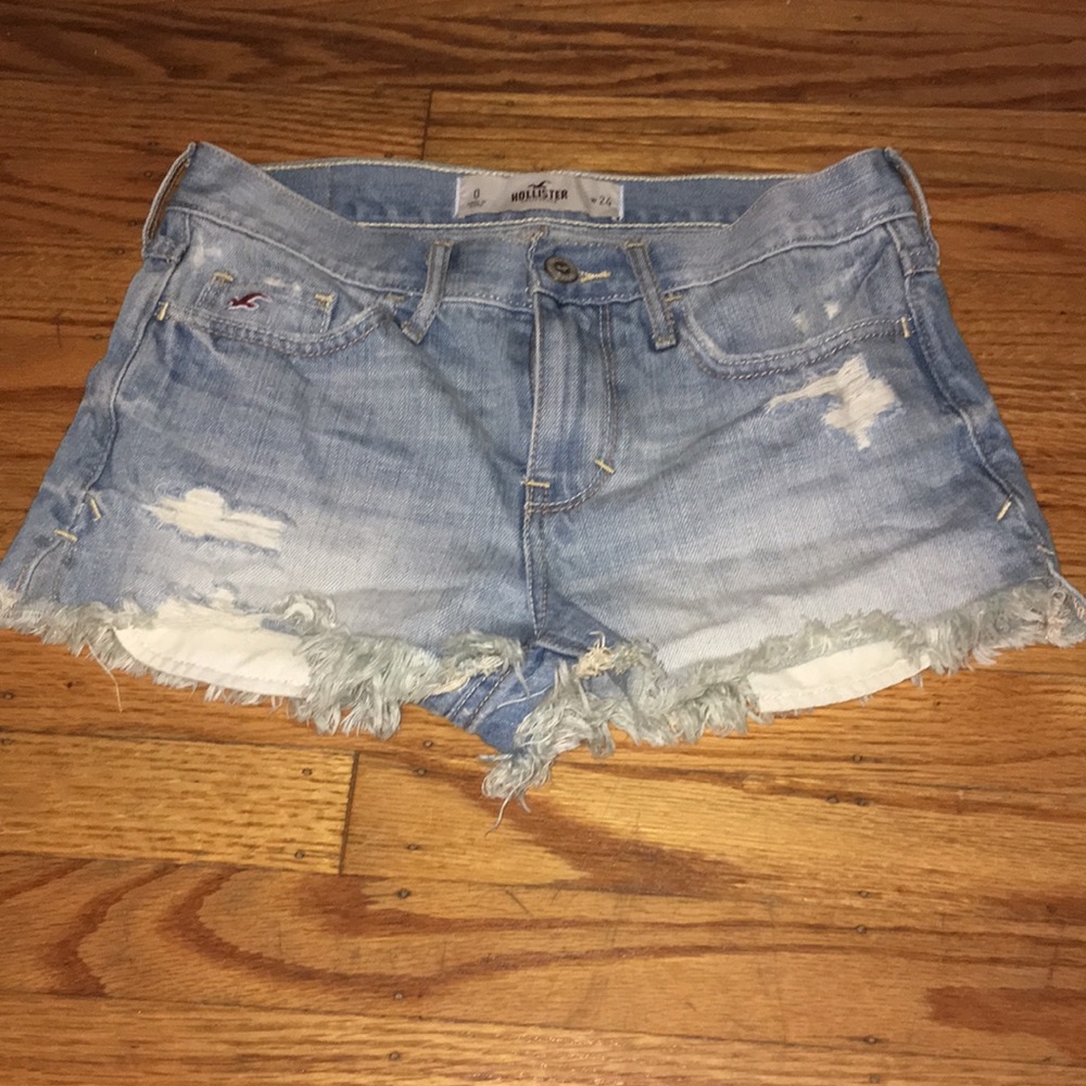 High rise flare jean shorts